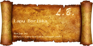 Lapu Boriska névjegykártya